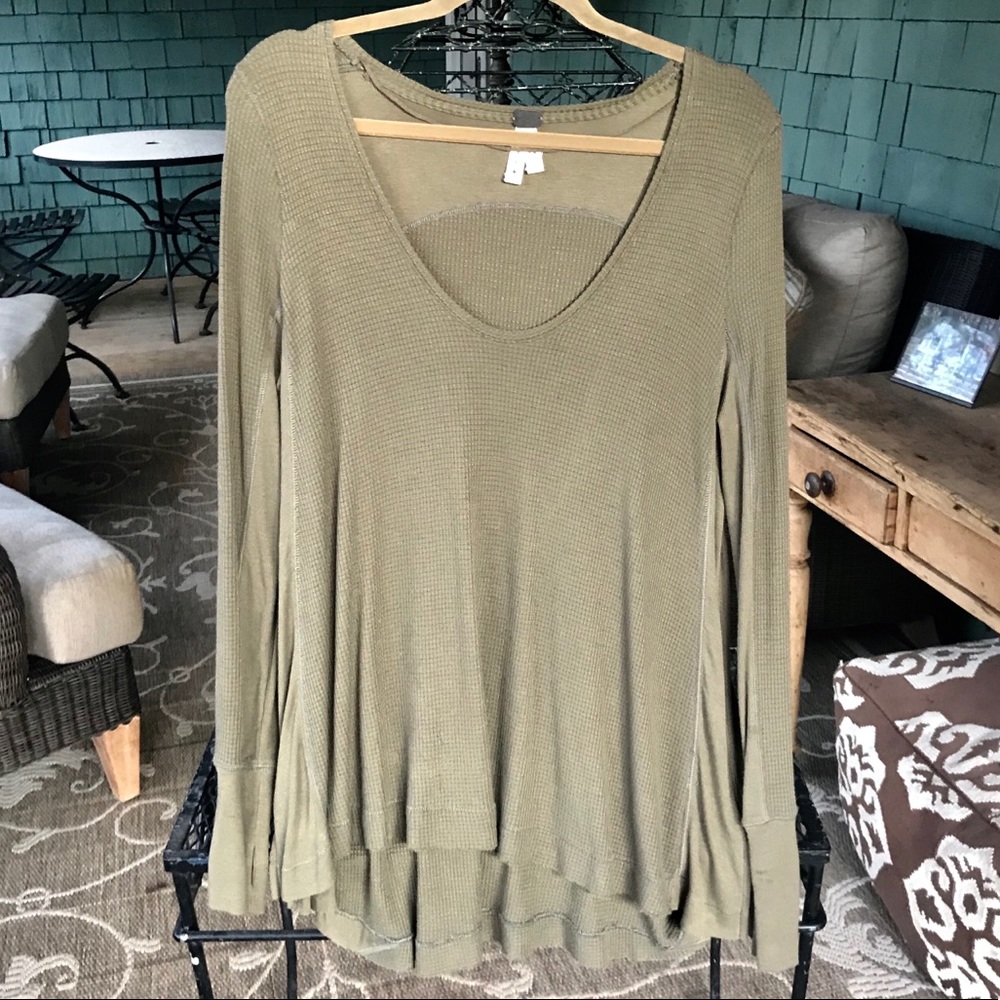 COPY - We The Free olive green thermal top. S/P